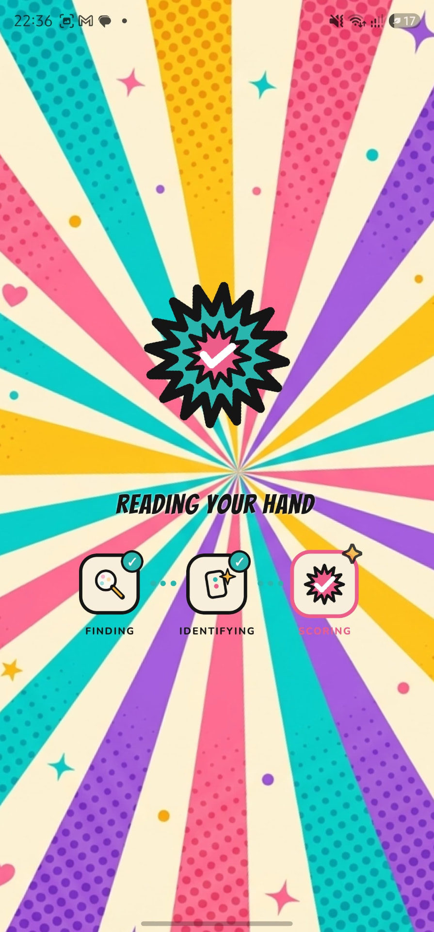 Reading your hand screen showing the AI finding, identifying and scoring tiles